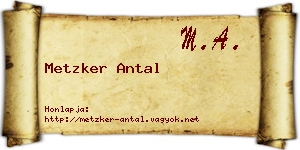 Metzker Antal névjegykártya